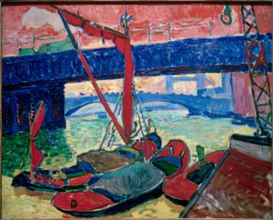 Boote auf der Themse (Die Southwark-Brücke)