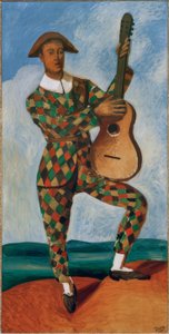 Harlekin mit Gitarre