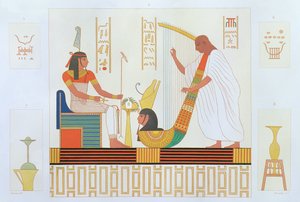 Dekoration aus dem Raum der Harfen, Ostgrab, Byban el Molouk, Theben, aus 