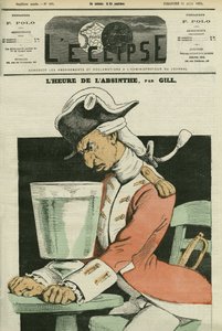 Absinthstunde, Illustration eines Gedichts von Gill. Titelblatt in „L