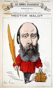 Karikatur von Hector Malot, französischer Schriftsteller (1830-1907) - von Gill, in „Les Hommes d