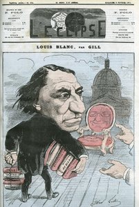 Karikatur von Louis Blanc (1811-1882), französischer Politiker und Historiker. Titelblatt in "L