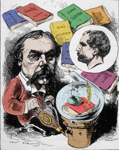 Karikatur des französischen Schriftstellers Edmond de Goncourt (1822-1896). Zeichnung von Gill, veröffentlicht in „L