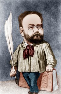 Karikatur des französischen Schriftstellers Emile Zola von Andre Gill