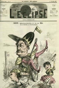 Florimond Ronger genannt Hervé (1825-1892), französischer Komponist, Autor, Schauspieler, spielt die Rolle des Chilperic am Théâtre des Folies-Dramatiques. Titelblatt in „L