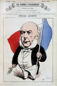 Jules Grévy mit der französischen Flagge - von Gill, in „Les hommes d