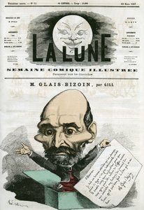 Porträt von Alexandre Glais-Bizoin (1800-1877), französischer Politiker und Gründer der Zeitung „La Tribune“. Karikatur von Gill, in „La Lune“, 10. März von Andre Gill