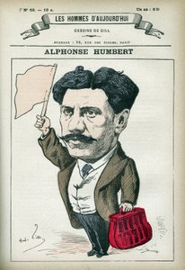 Porträt von Alphonse Humbert, ein französischer und Kommunarden-Politiker, er wurde 1872 ins Toulon-Bagne und ins Noumea-Bagne geschickt, bevor er 1879 begnadigt wurde. Karikatur von Gill, Paris von Andre Gill