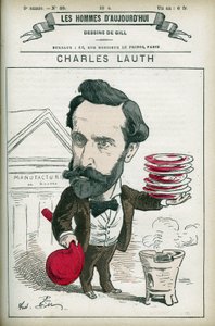 Porträt von Charles Lauth (1836-1913), ein französischer Chemiker, er war Direktor der Ecole Supérieure de Physique et de Chimie Industrielles (ESPCI) in Paris. Karikatur von Gill, Paris. von Andre Gill