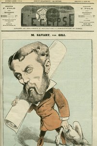 Porträt von Charles Savary (1845-89), französischer Politiker und Geschäftsmann, er war auch Journalist in Kanada. Titelblatt in „L