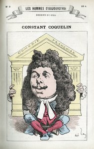 Porträt von Constant Coquelin (1841-1909), französischer Theaterschauspieler. Karikatur von Gill, Paris. von Andre Gill