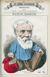 Porträt von Martin Nadaud (1815-1898), französischer Meister und Politiker, er war Abgeordneter der Creuse von 1876 bis 1889. Karikatur von Gill, Paris