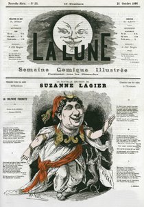 Das neue Lied von Suzanne Lagier, Sängerin im Eldorado. Karikatur von Gill in „Der Mond“, 21. Oktober von Andre Gill