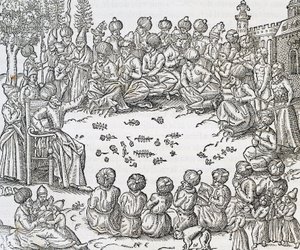 Treffen zwischen Türken und Arabern, Marokko, Stich aus Universal Cosmology, von Andre Thevet, Paris von Andre Thevet