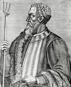 Porträt von Andrea Doria (1466-1560), italienischer Admiral und Politiker, Kupferstich aus Les Vrais pourtraits et Vies des Hommes illustres