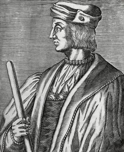 Porträt von Gaston de Foix, Herzog von Nemours (1489-1516), Gravur aus Les Vrais pourtraits et Vies des Hommes illustres