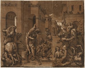Die Entführung der Sabinerinnen von Andrea Andreani