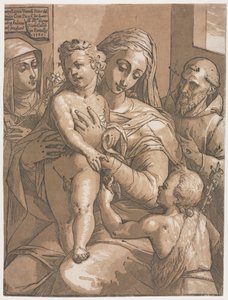 Jungfrau und Kind mit St. Johannes, St. Katharina von Siena und St. Franziskus von Andrea Andreani