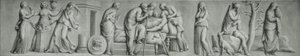 Ein Grisaille-Panel, das die Szene des Todes von Meleager darstellt von Andrea Casali