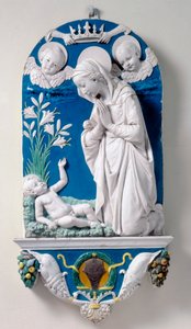 Madonna der Lilien, Anbetung des Kindes