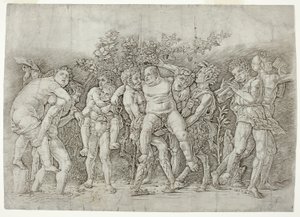 Bacchanal mit Silenus von Andrea Mantegna
