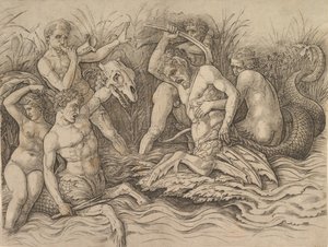 Schlacht der Meeresgötter Rechter Teil eines Frieses, ca. 1485-88 von Andrea Mantegna