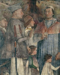 Louis II, Kardinal Francesco, Francesco II und Sigismondo Gonzaga (Detail) von Andrea Mantegna