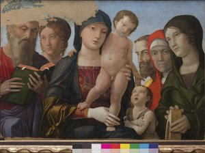 Madonna mit Kind, St. Johannes, St. Katharina von Alexandria und anderen Heiligen