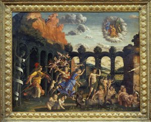 Minerva vertreibt die Laster aus dem Garten der Tugend - Andrea Mantegna, ca. 1497, Louvre Museum, Paris von Andrea Mantegna