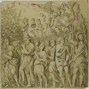 Triumphe von Julius Caesar: Leinwand Nr. VII von Andrea Mantegna