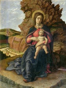 Jungfrau und Kind, auch bekannt als Madonna des Steinbruchs, ca. 1480er von Andrea Mantegna