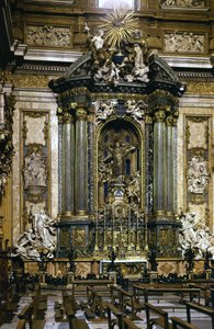 Statue des hl. Ignatius von Loyola (der Altar) in der Kirche Jesu in Rom. von Andrea Pozzo