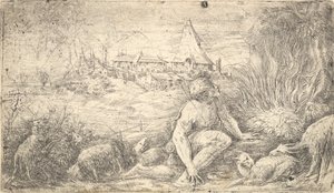 Moses und der brennende Busch, ca. 1544-47 von Andrea Schiavone