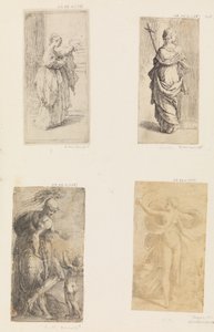 Zwei Frauen, Mars und Amor, Diana, ca. 1536-38 von Andrea Schiavone