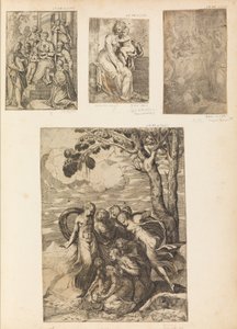 Jungfrau und Kind, die Beschneidung, Moses aus dem Nil gerettet, ca. 1542-46 von Andrea Schiavone