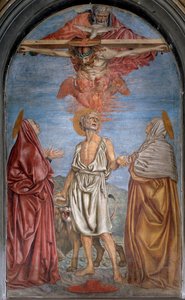 Heilige Dreifaltigkeit mit Gott, Jesus Christus und dem Heiligen Geist von Andrea del Castagno
