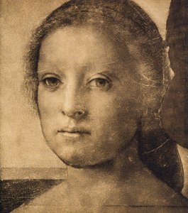 Kopf einer jungen Frau, Zeichnung von Andrea del Sarto. Gabinetto dei Disegni e delle Stampe, Uffizien, Florenz von Andrea del Sarto