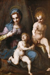 Madonna mit Kind und dem jungen Johannes dem Täufer von Andrea del Sarto