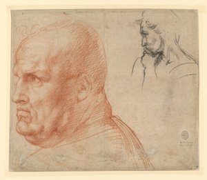 Studie zu zwei Köpfen von Andrea del Sarto