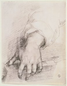 Studie einer Hand für die Madonna der Harfe
