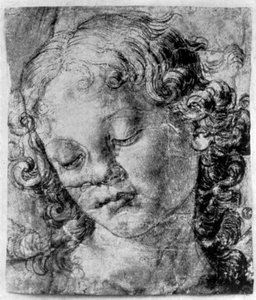 Der Kopf eines Engels, 15. Jahrhundert von Andrea del Verrocchio