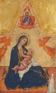 Madonna der Demut, Der segnende Christus, Zwei Engel und ein Stifter [Vorderseite], ca. 1380-1390