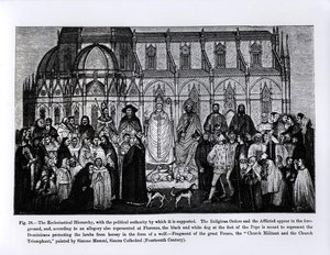 Die kirchliche Hierarchie, aus Wissenschaft und Literatur im Mittelalter und in der Renaissance, geschrieben und graviert von Paul Lacroix, 1878 von Andrea di Bonaiuto fl.1342 77 after Andrea di Bonaiuto fl.1342 77 after