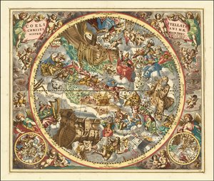 1660 Himmelskarte der Sternbilder nach christlicher Symbolik