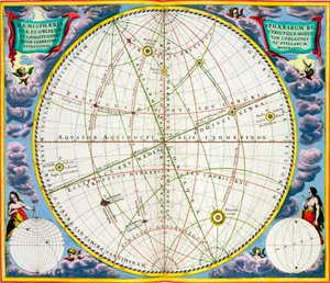 Karte zur Bewegung der Erde und Planeten von Andreas Cellarius