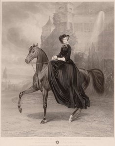 Reiterporträt von Elisabeth von Bayern (1837-1898) (Kaiserin von Österreich, allgemein bekannt als Sissi)