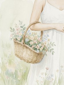 Korb mit Wildblumen