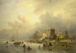 Eine Ansicht von Dortrecht, Die Sägemühle, 1843 von Andreas Schelfhout