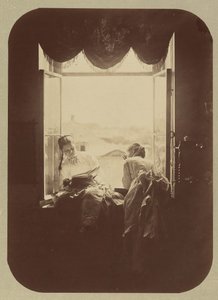 [Zwei junge Frauen am Fenster], ca. 1870 von Andrei Osipovich Karelin