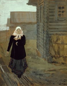 In einem Dorf. Auf dem Weg zur Kirche, 1903